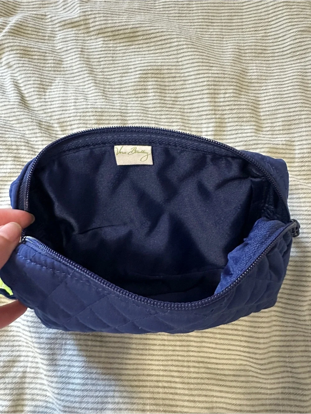 NWT Vera Bradley Navy Quilted Cosmetic Pouch